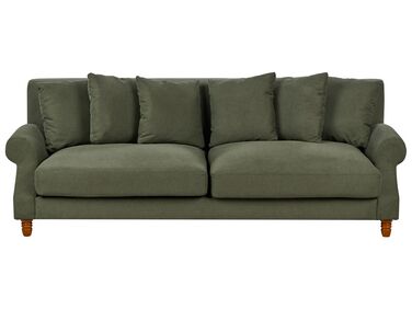 3 Seater Fabric Sofa Green EIKE