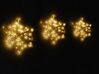 Set di 3 decorazioni con luci LED fiocchi di neve 30/39/50 cm argento LOHELA_814090