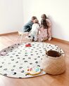 Okrúhly bavlnený koberec ⌀ 140 cm béžový AFIS_897019