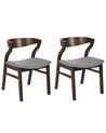 Set di 2 sedie da pranzo tessuto grigio chiaro e legno scuro MARDA_837236