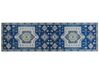 Teppich blau / beige orientalisches Muster 60 x 200 cm Kurzflor PARVAKADLI_831574