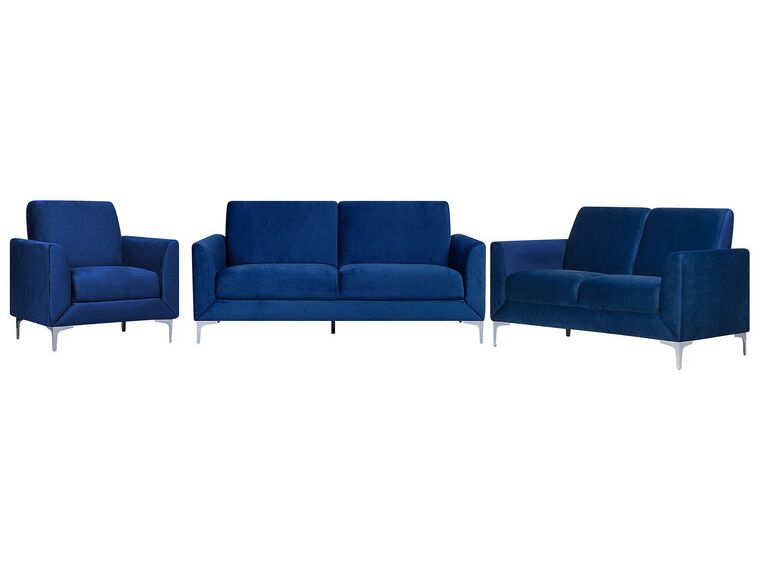 Sofa Set Samtstoff marineblau 6-Sitzer FENES_730584