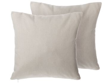 Set of 2 Studded Cushions 45 x 45 cm Beige GAURA