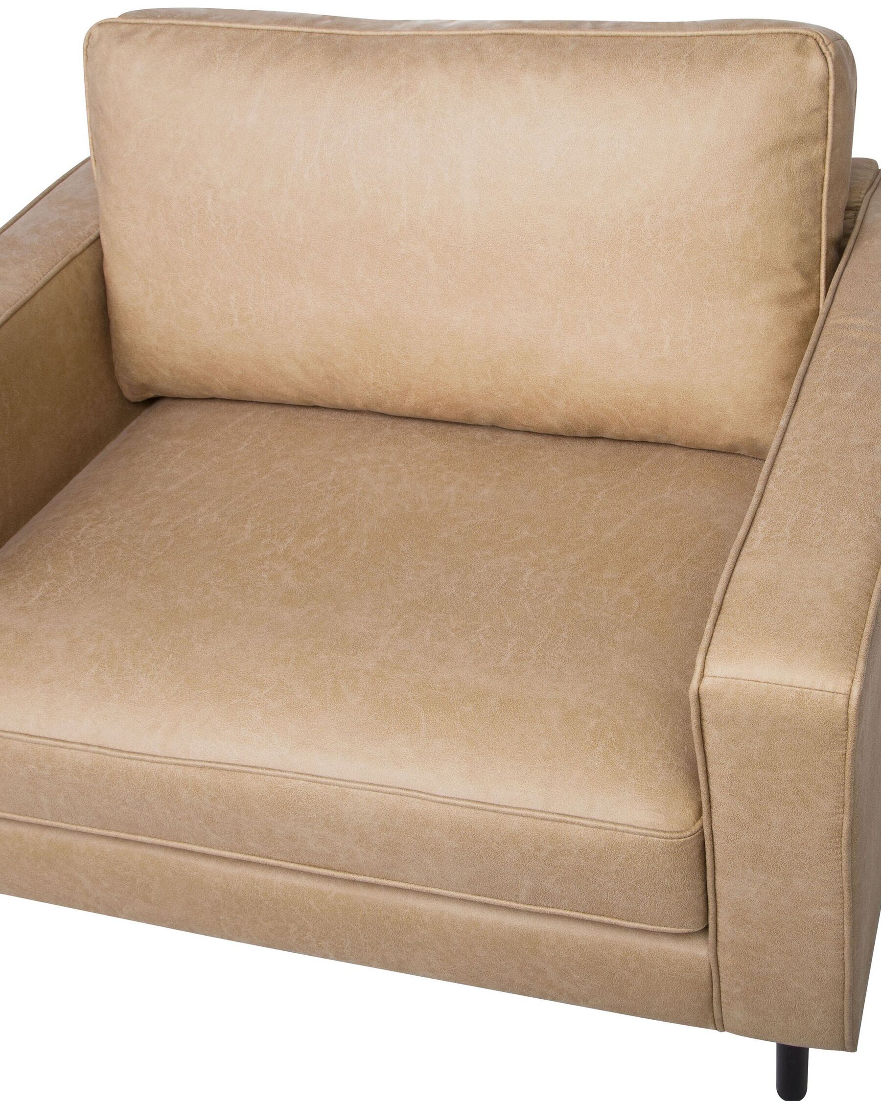 Faux Leather Armchair Beige SAVALEN Beliani.co.uk