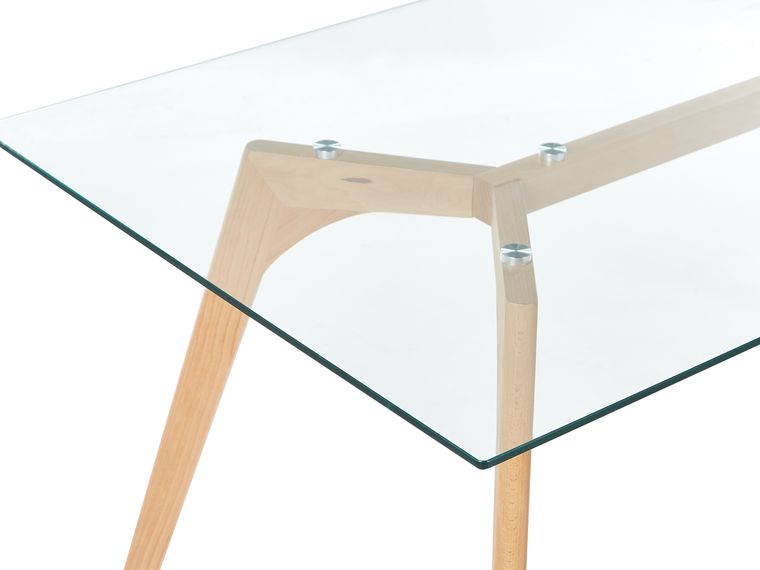 Glass Top Dining Table 160 x 90 cm HUDSON Beliani.co.uk