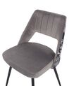 Conjunto de 2 sillas de comedor de terciopelo gris claro/negro ANSLEY_774210