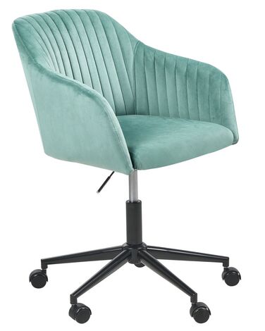 Zamatová kancelárska stolička zelená VENICE