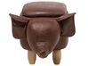 Faux Leather Storage Animal Stool Brown ELEPHANT_710547