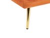Chaise longue côté gauche en velours orange et pieds dorés GONESSE_856950