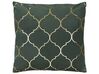 Set of 2 Velvet Cushions Moroccan Pattern 45 x 45 cm Dark Green ALYSSUM_795998