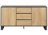 Commode avec 3 tiroirs et 2 compartiments bois clair / noire ELDA_798116