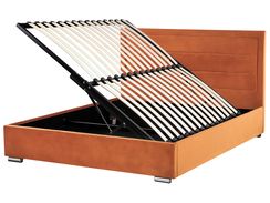 Parisänky sametti säilytystila oranssi 180 x 200 cm ROUEN Parisänky sametti säilytystila oranssi 180 x 200 cm ROUEN