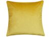 2 welurowe poduszki dekoracyjne z plisami 45 x 45 cm żółte ORIGANUM_801623