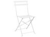 Salon de jardin bistrot table et 2 chaises en acier blanc FIORI_363352