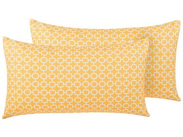2 poduszki ogrodowe w geometryczny wzór 40 x 70 cm żółte ASTAKOS