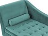 Left Hand Velvet Chaise Lounge with Storage Teal PESSAC_882055