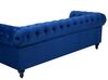 3 Seater Velvet Fabric Sofa Navy Blue CHESTERFIELD_693764