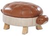Faux Leather Animal Stool Brown TURTLE_783649