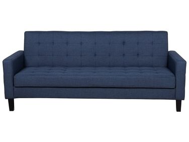 Sofá-cama 3 lugares em tecido azul escuro VEHKOO