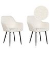 Set of 2 Boucle Dining Chairs White ALDEN_877501