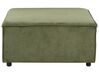Kombinálható háromszemélyes jobb oldali zöld kordbársony kanapé ottománnal APRICA_895411