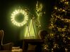 Outdoor LED Hanging Decor Metal Wreath ⌀ 55 cm Silver KOPPELO_812545