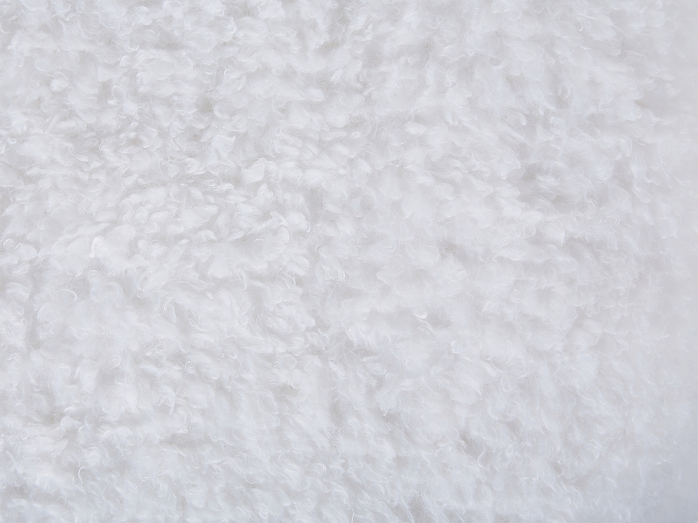 Lot de 2 poufs coffre ronds tissu mouton blanc Casita MAPOUBLANC