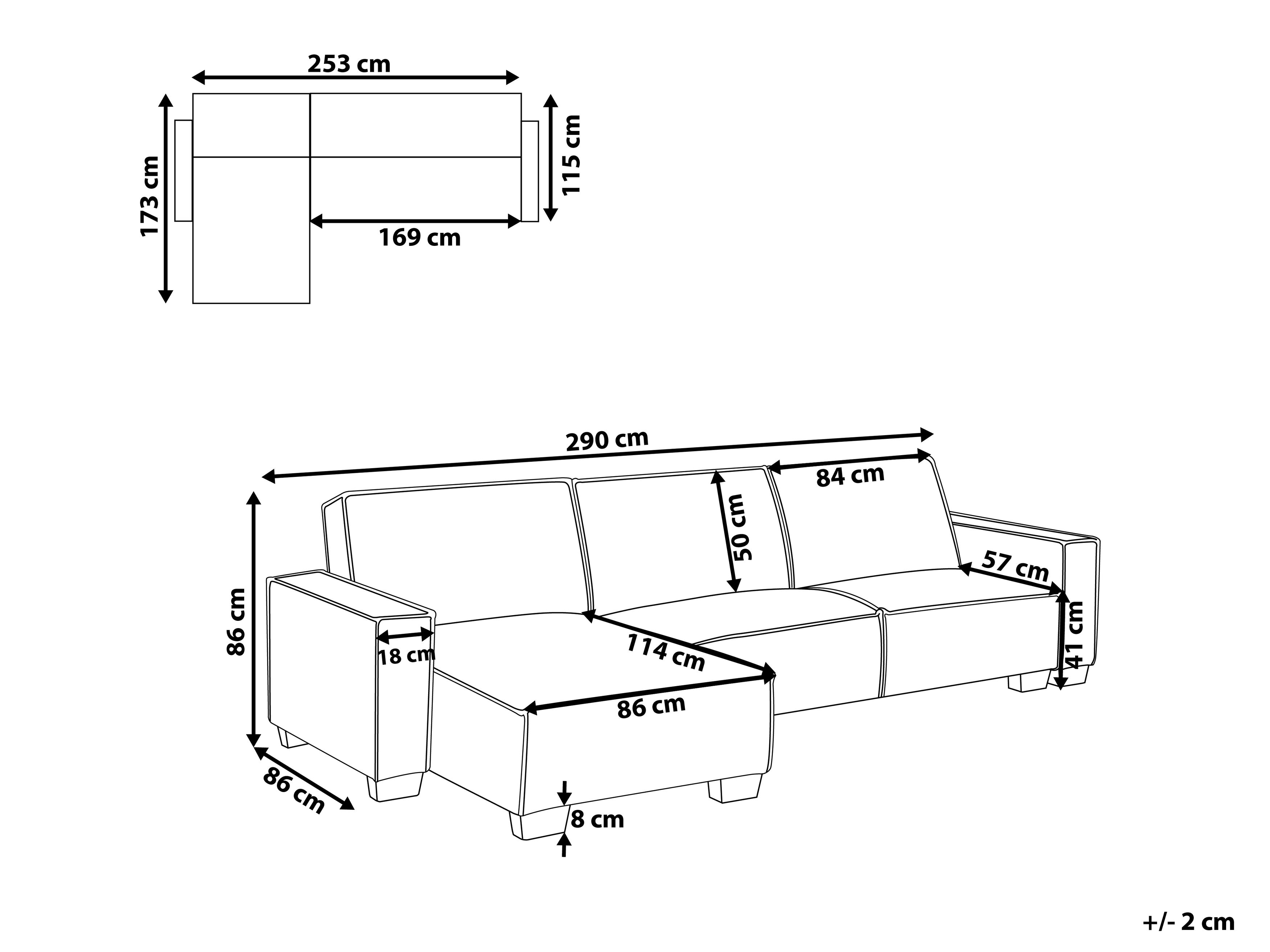 Right Hand Fabric Corner Sofa Bed Beige ROMEDAL Beliani.co.uk