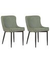 Set of 2 Dining Chairs Green EVERLY_881860