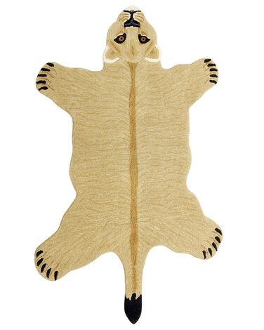 Wool Kids Rug Lioness 100 x 160 cm Beige SARABI