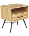 Mesa de cabeceira com 1 gaveta em madeira clara LUBOCK_860422