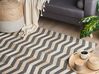 Kožený koberec v šedé a béžové barvě 140 x 200 cm BAGGOZE _780481