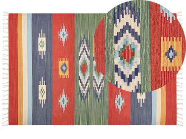 Cotton Kilim Area Rug 200 x 300 cm Multicolour KAMARIS