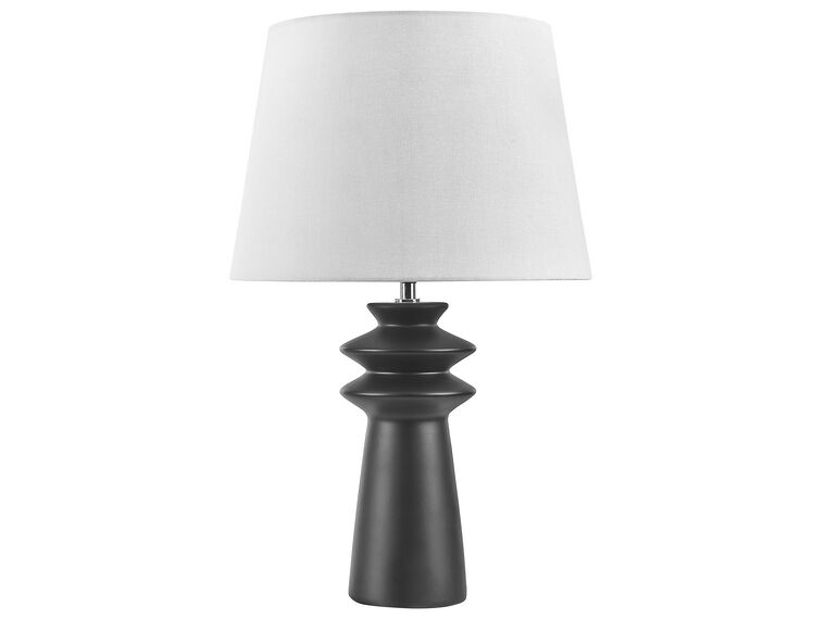 Lampa stołowa ceramiczna czarna MORANT_844122