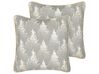 Set of 2 Cotton Cushions Christmas Tree Pattern 45 x 45 cm Grey BILLBERGIA_887608
