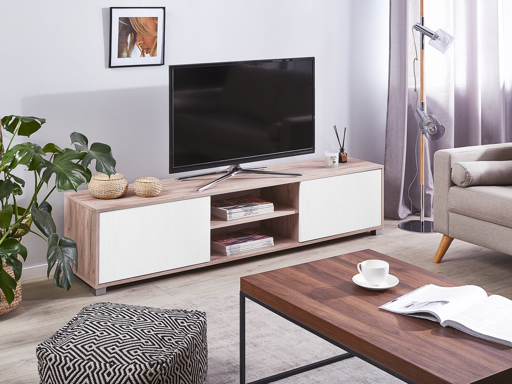 Mueble TV madera clara/blanco LINCOLN 