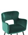 Conjunto de 2 sillas de comedor de terciopelo verde esmeralda/negro SANILAC_847176