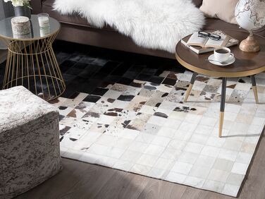 Cowhide Area Rug 160 x 230 cm Black and White KEMAH