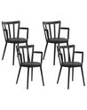 Set of 4 Plastic Dining Chairs Black MORILL_876227