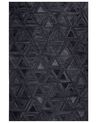 Teppich Kuhfell schwarz 140 x 200 cm geometrisches Muster Kurzflor KASAR_764959