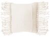 Conjunto de 2 almofadas decorativas em macramé de algodão creme 40 x 45 cm YORTAN_768926