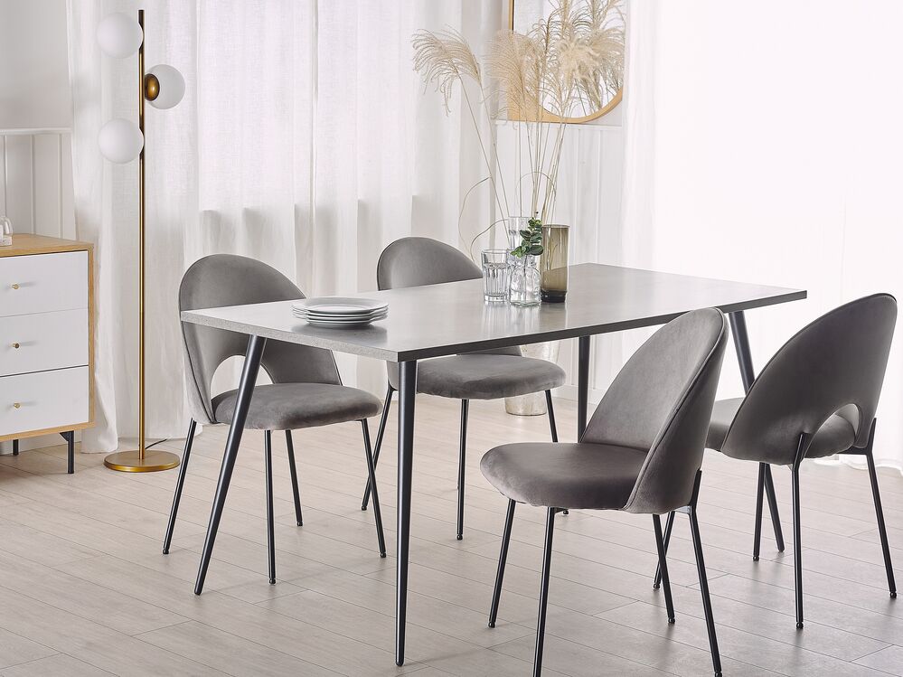 Table de salle à manger effet béton gris 160 x 80 cm SANTIAGO | Beliani.it