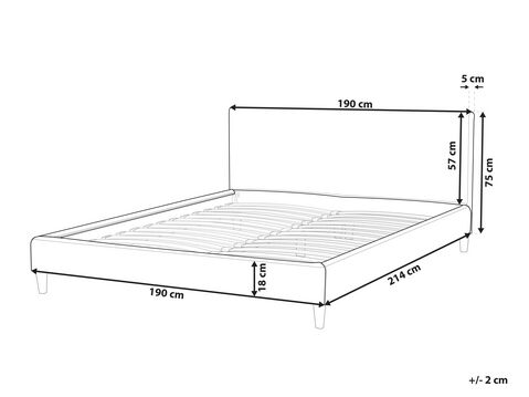 Bed Frame Cover Brown Fitou Beliani, How Large Is A Super King Bed