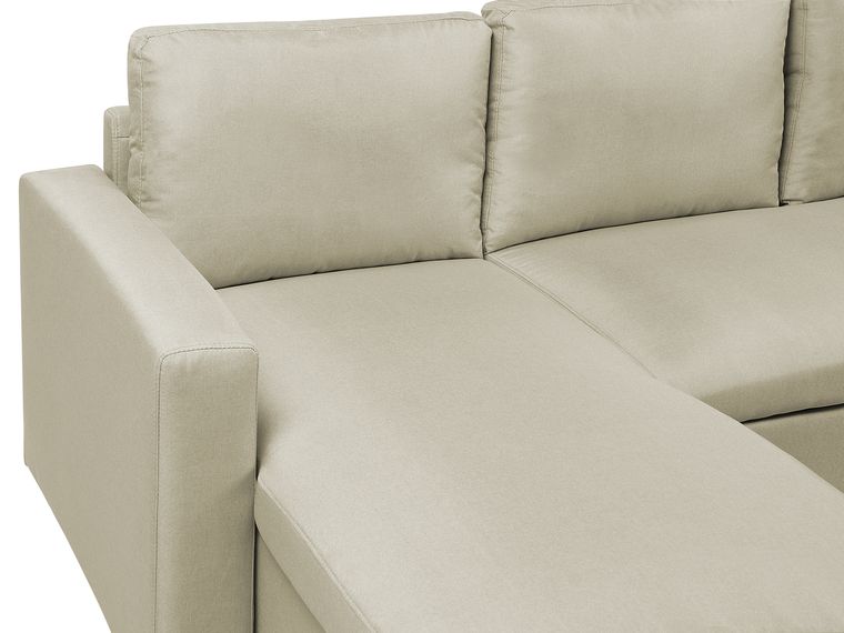 Fabric Corner Sofa Bed with Storage Beige SOMMEN Beliani.co.uk
