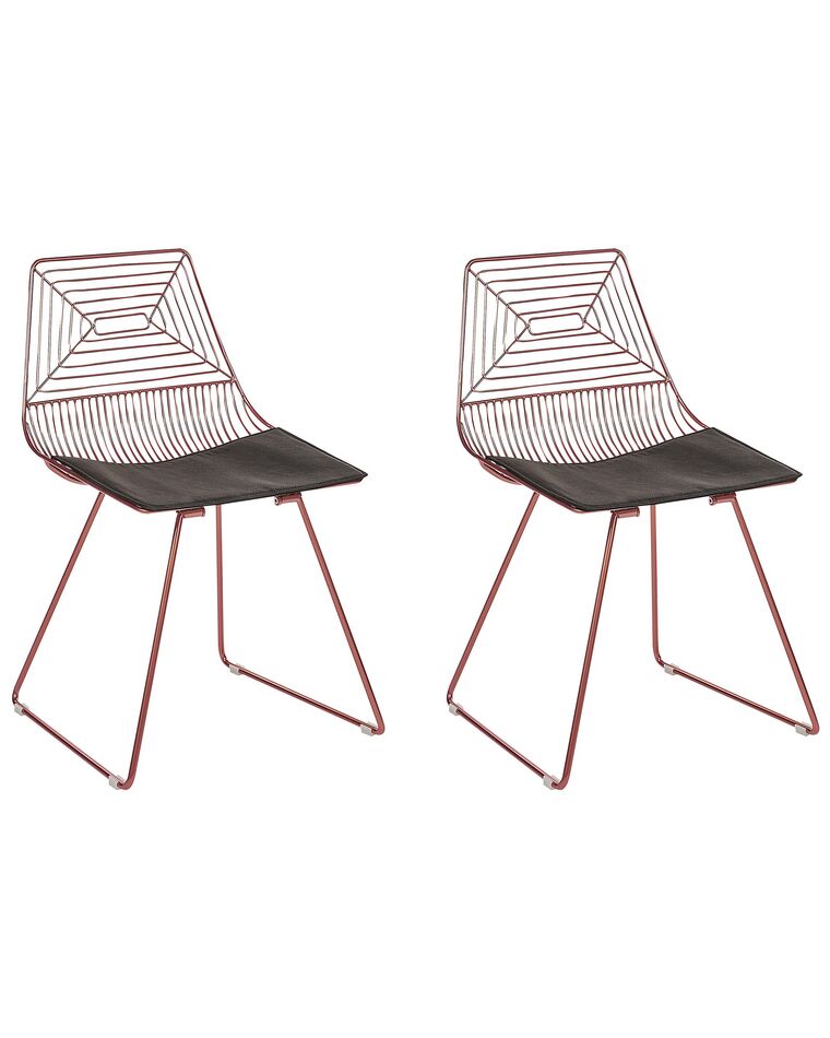 Set of 2 Metal Accent Chairs Rose Gold BEATTY_868396
