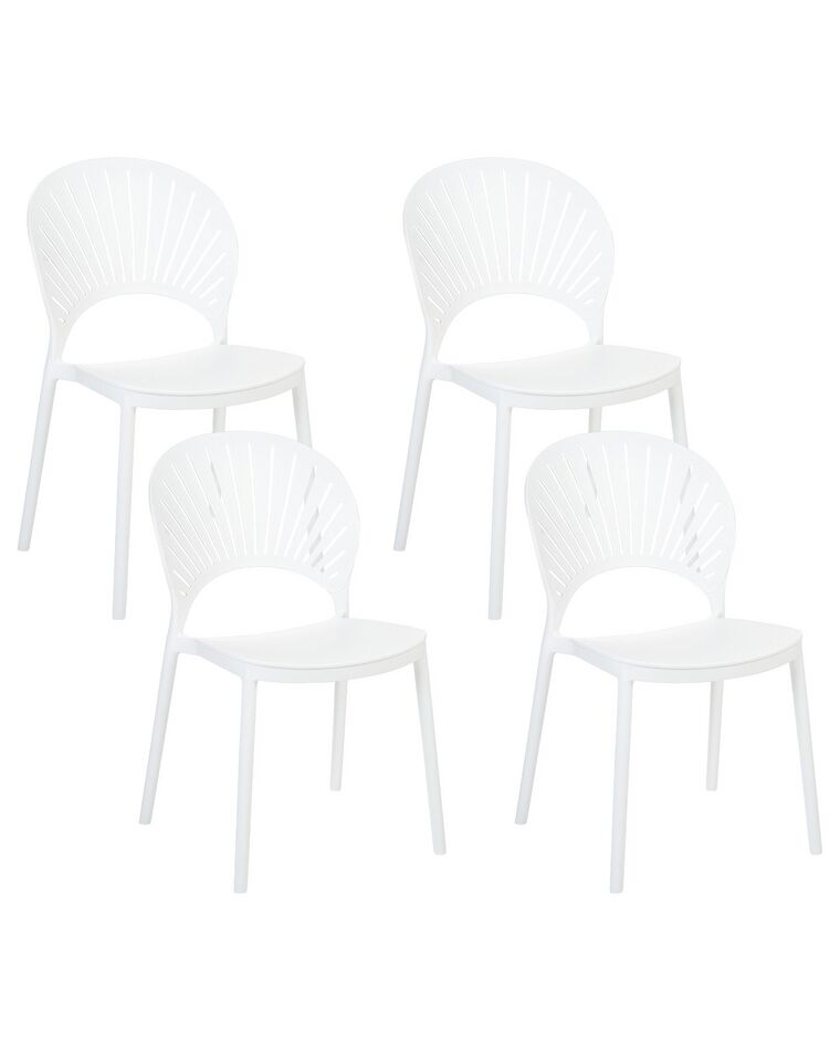 Spisebordsstol hvid plast sæt af 4 OSTIA_862726