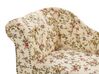Chaise longue Chesterfield en tissu beige à motif floral côté gauche NIMES_763954