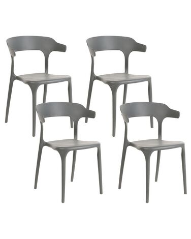 Sæt med 4 spisebordsstole grå GUBBIO 