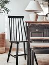 Conjunto de 2 sillas de comedor de madera de caucho negro BURBANK_834765