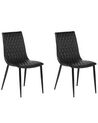 Set of 2 Dining Chairs Faux Leather Black MONTANA_692905